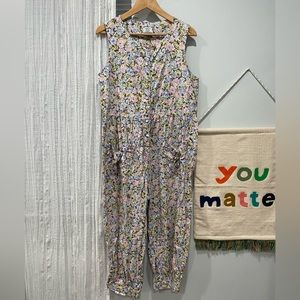 Laura Ashley floral romper size L vintage style